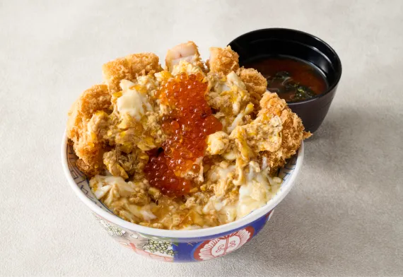 Domestic Pork Loin Cutlet Rice Bowl ~ Topped with Salmon Roe ~